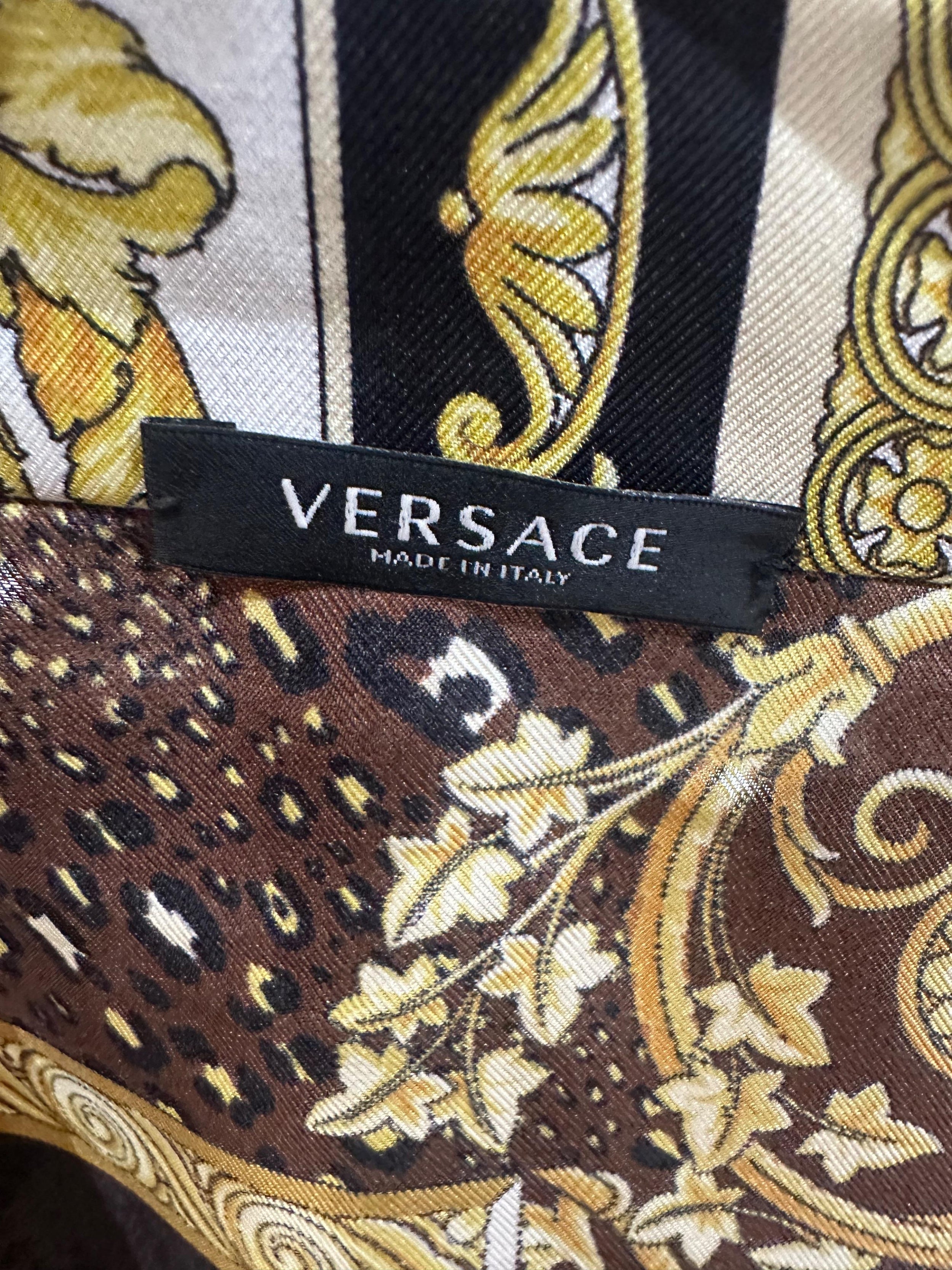 Versace Mixed Print Silk Blouse