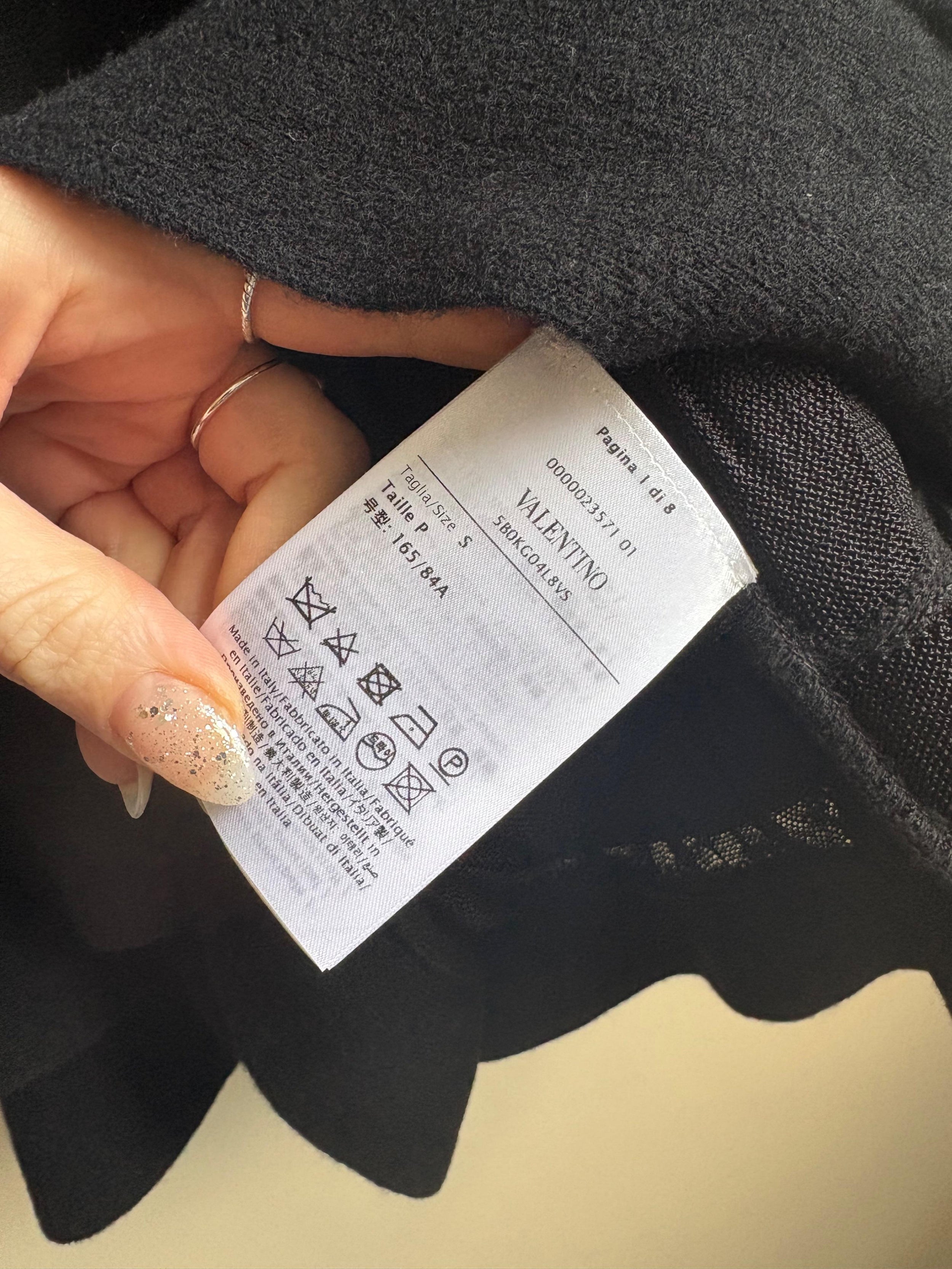Valentino Black Ruffle Knit Skirt
