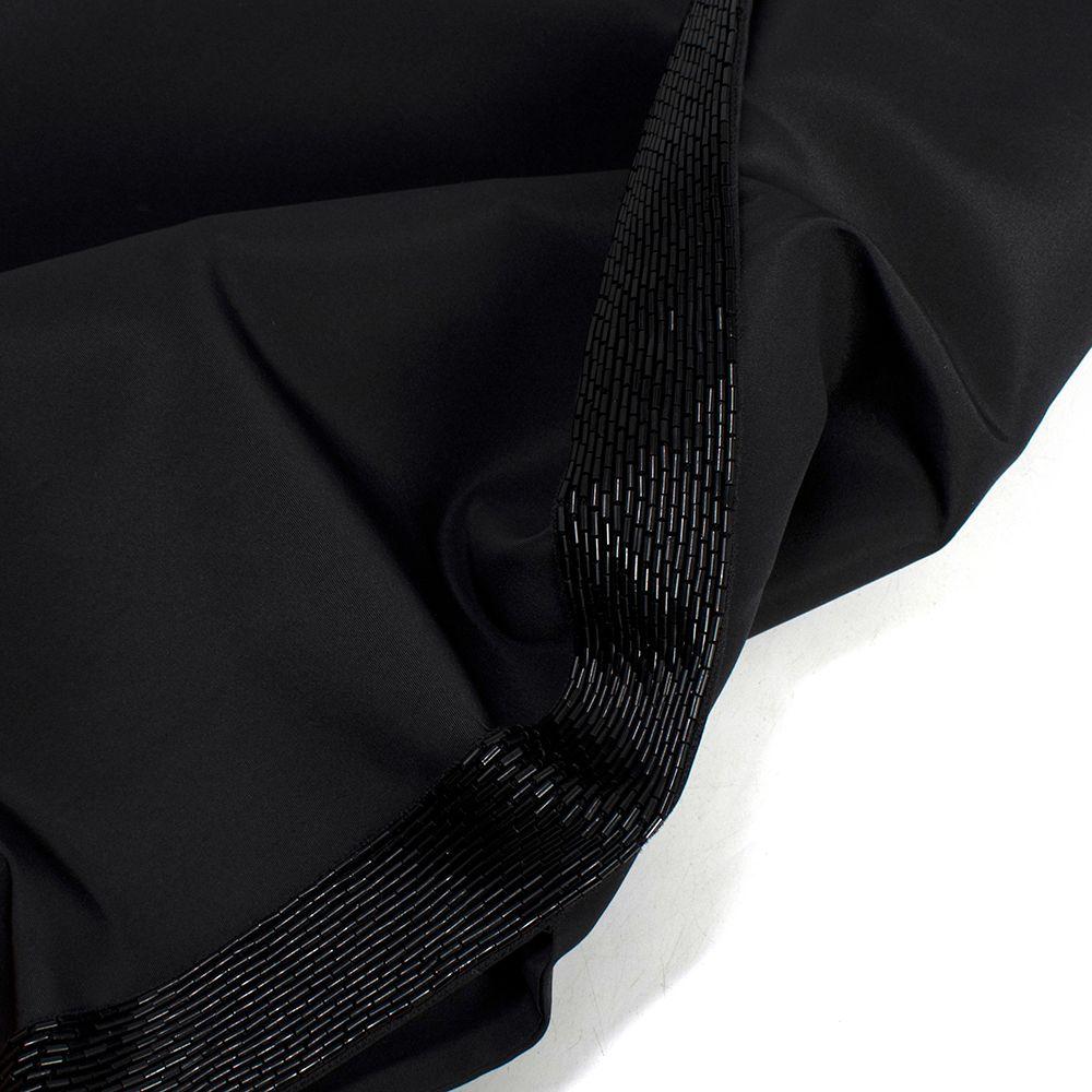 Carolina Herrera Black Cropped Blazer and Maxi Skirt Silk Suit