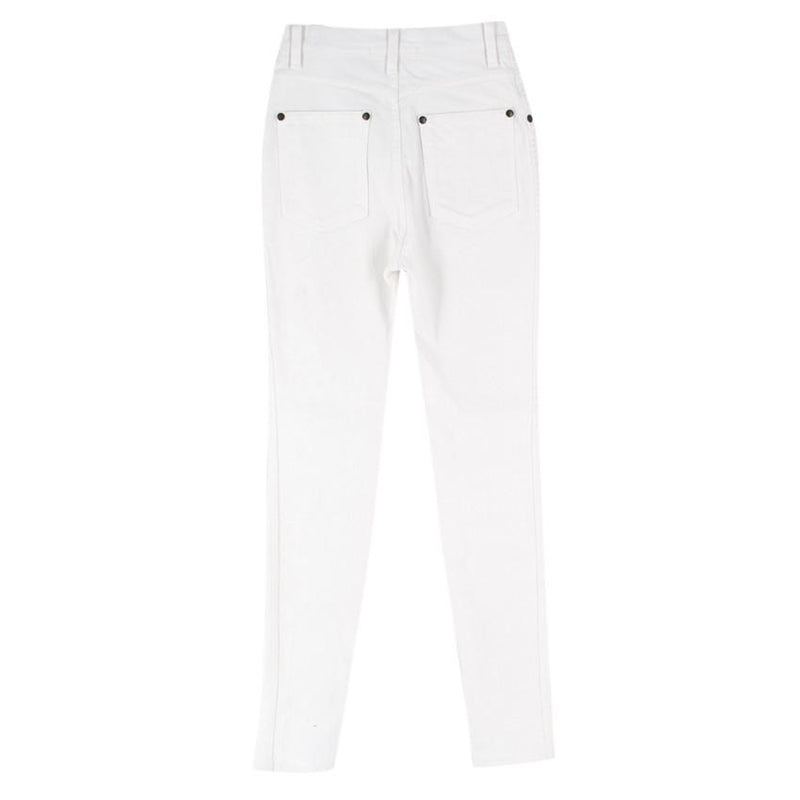 Rodarte White High Waisted Skinny Fit Jeans