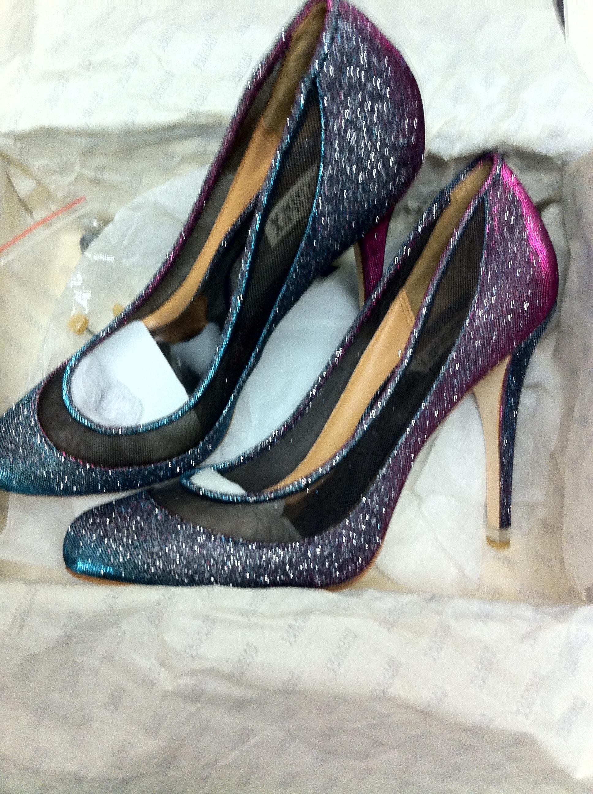 Badgley Mischka Sparkle Mesh Pumps