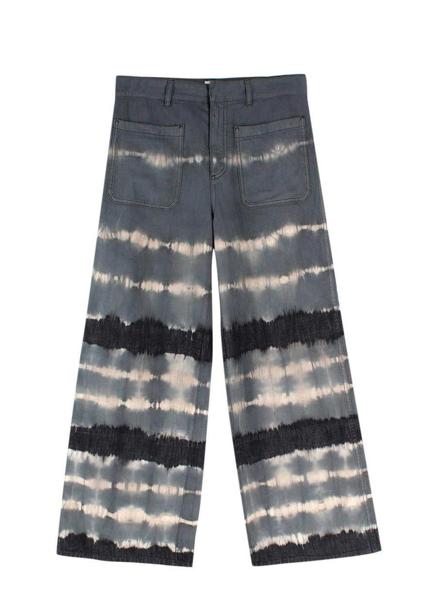 Dior Grey Tie Dye Wide Leg Jeans