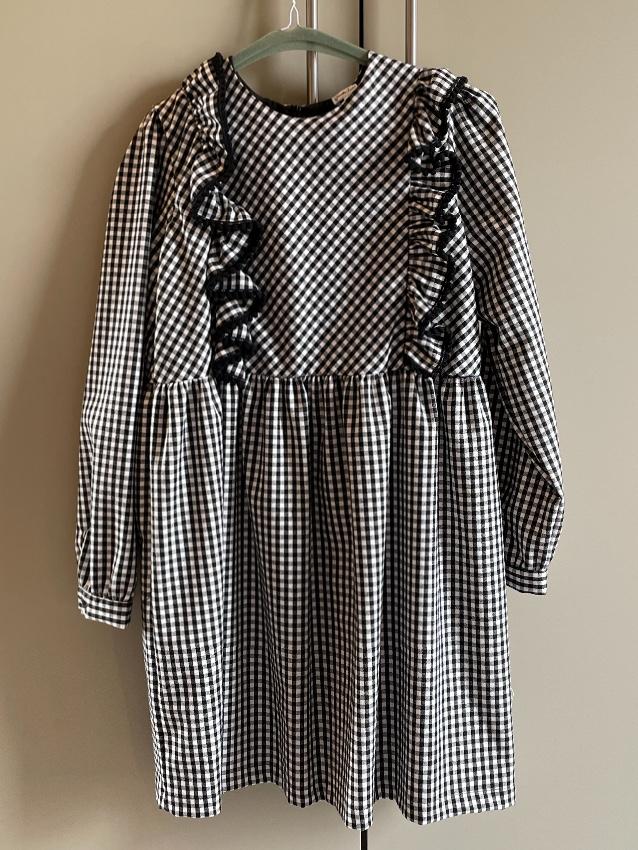 Piccola Ludo Kids 12Y Ruffle Checked Dress