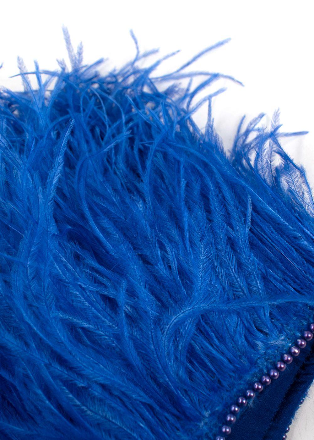 The Attico Electric Blue Feather Tube Top