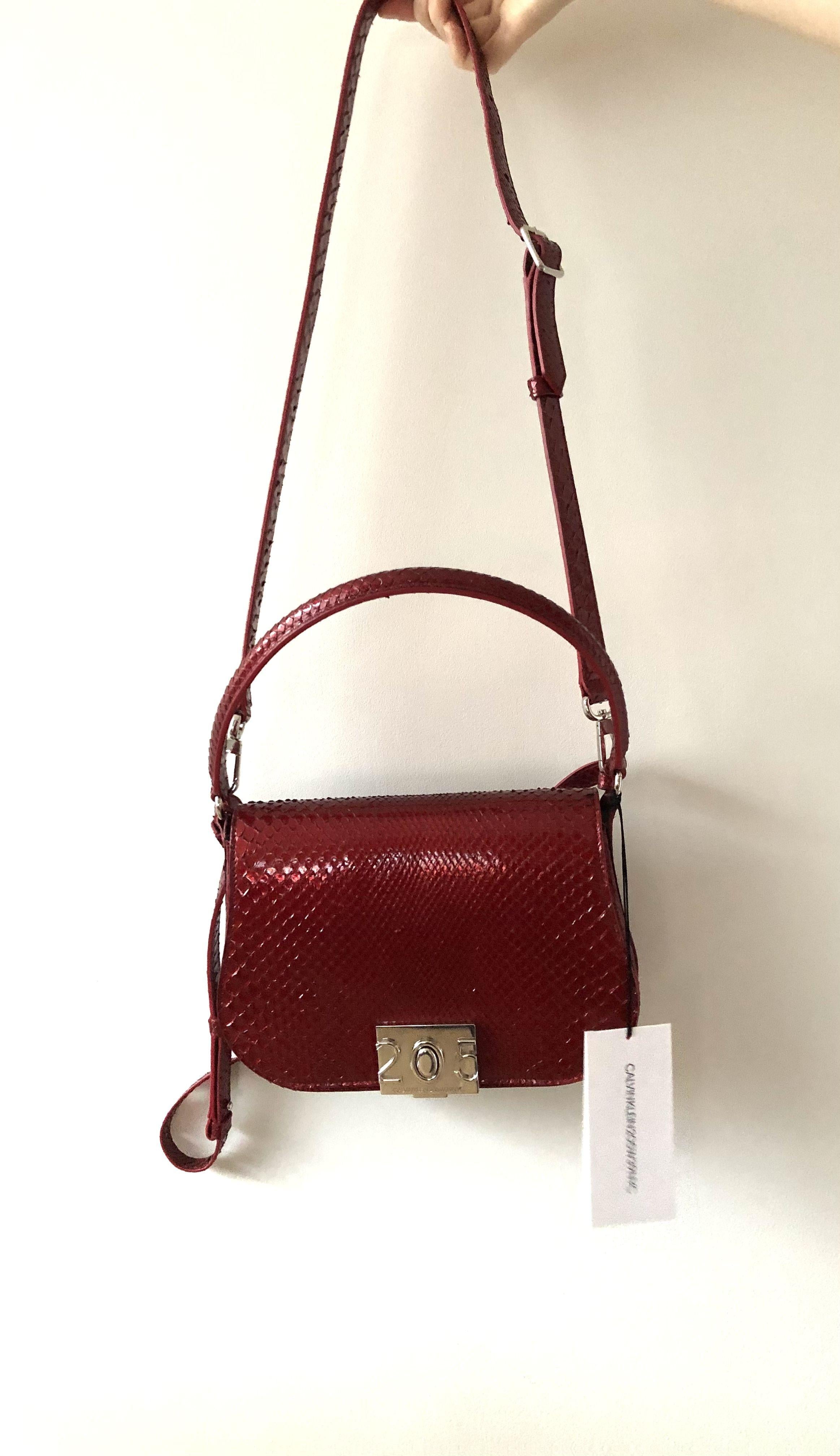 CALVIN KLEIN 205W39NYC Red Python Crossbody Bag
