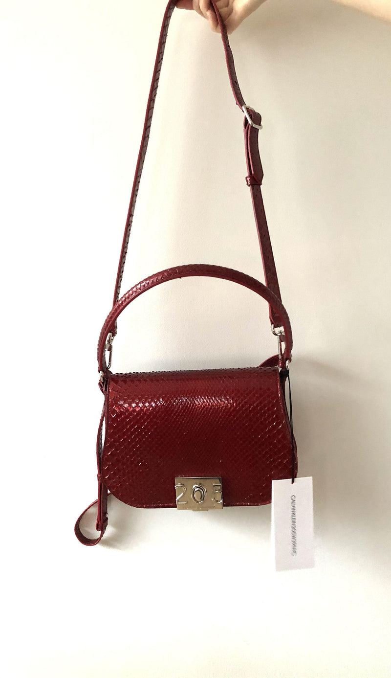 CALVIN KLEIN 205W39NYC Red Python Crossbody Bag