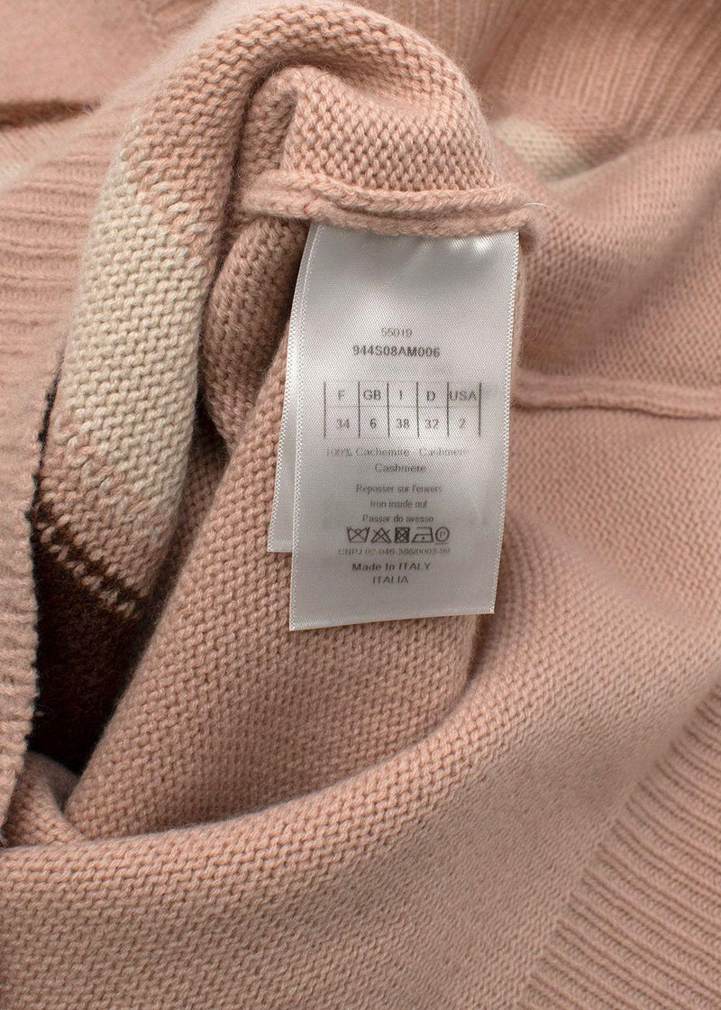 Dior Light pink square intarsia knit cashmere jumper