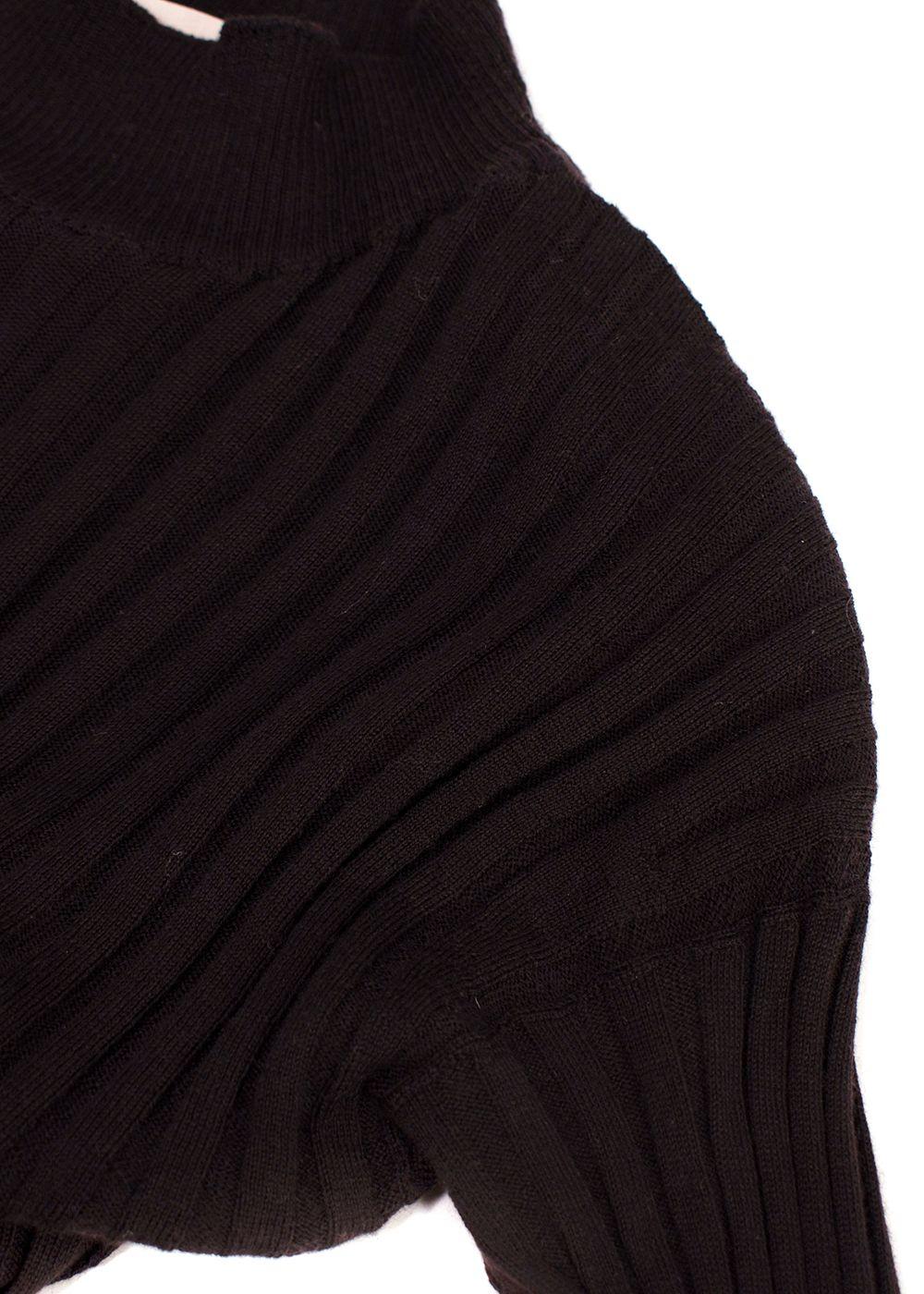 Bottega Veneta Dark Brown Long Sleeve Ribbed Top