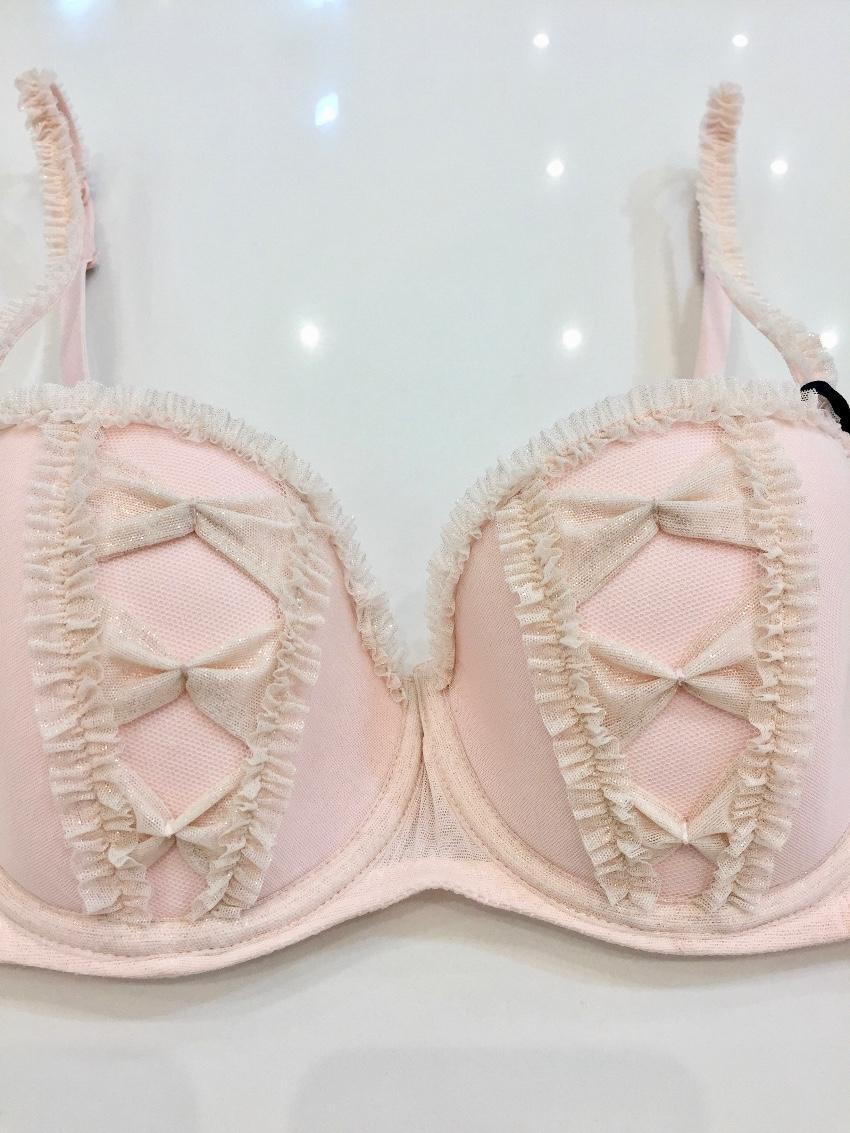 Chantal Thomass Ballerina Pink Tulle Pad Half Cup Bra & Brief Set
