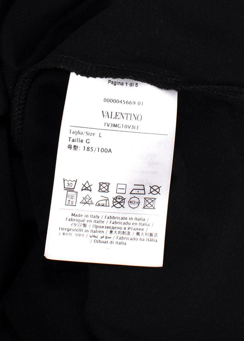Valentino Black & Red VLTN Logo T-Shirt