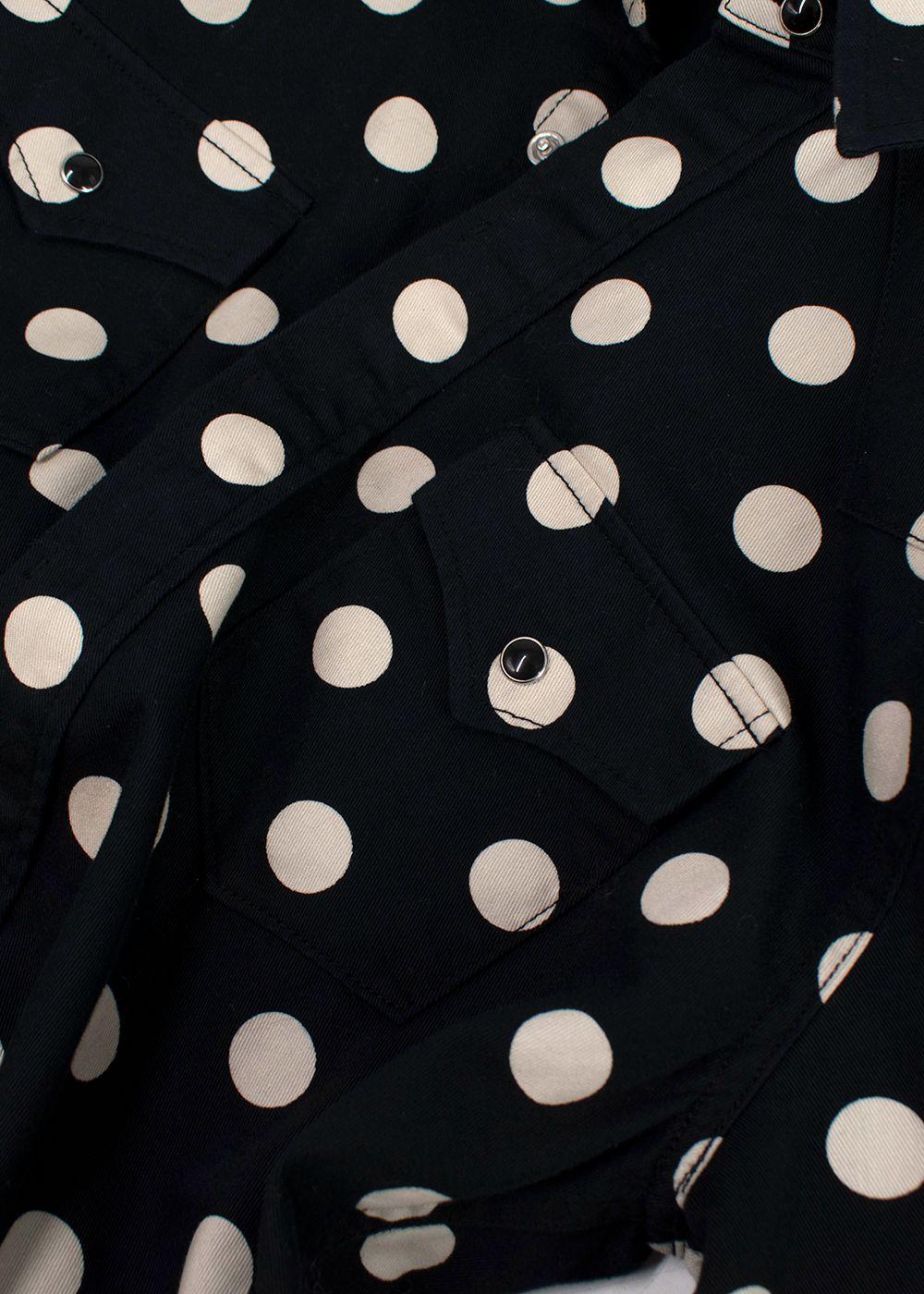 Saint Laurent Black Polka Dot Cotton Shirt Jacket