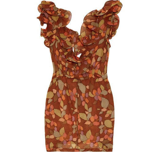 Marc Jacobs Ruffle-trimmed sheer printed cotton top