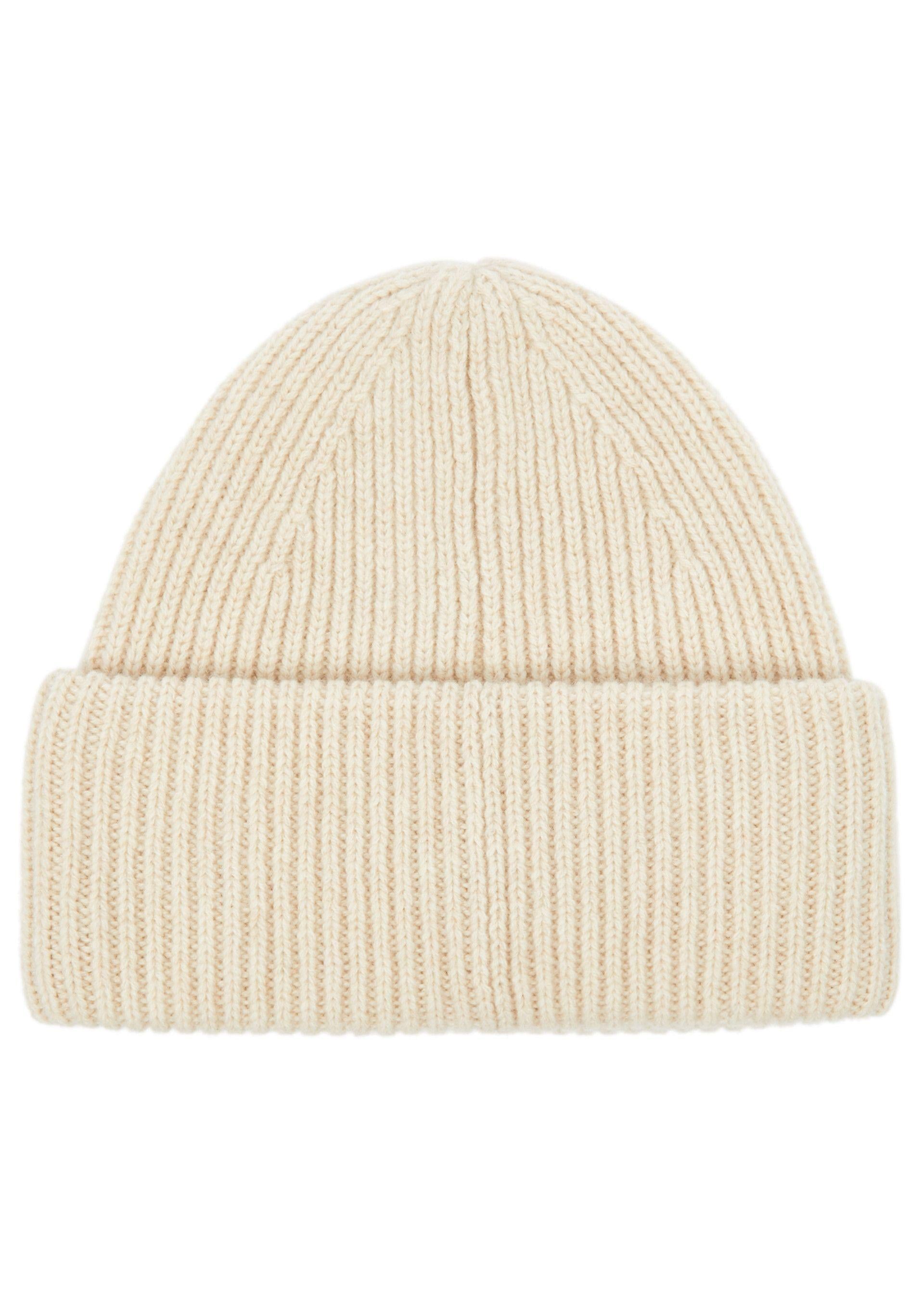 Acne Studios Cream Ribbed Beanie