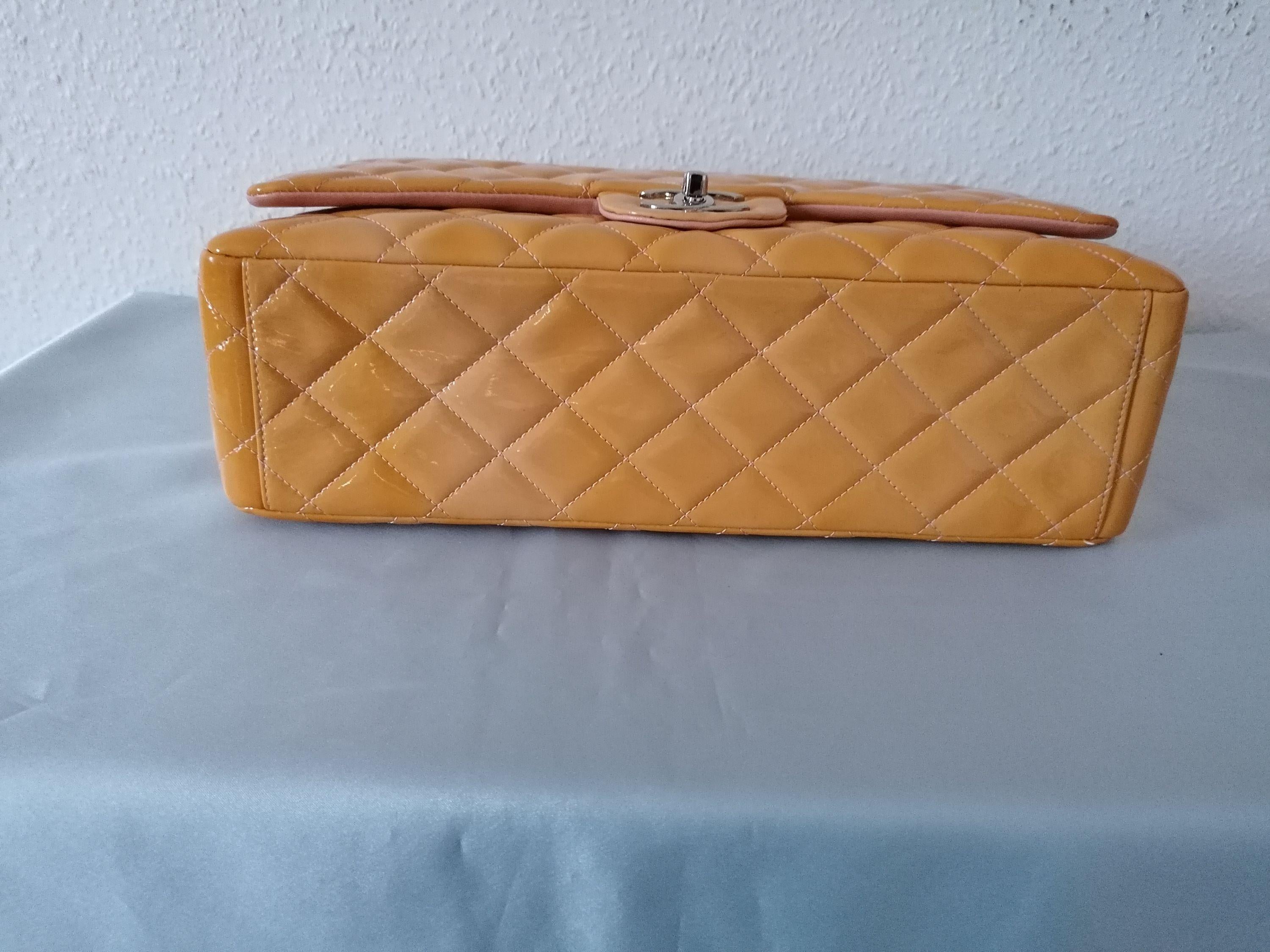 Chanel Patent Leather Jumbo Double Flap Bag