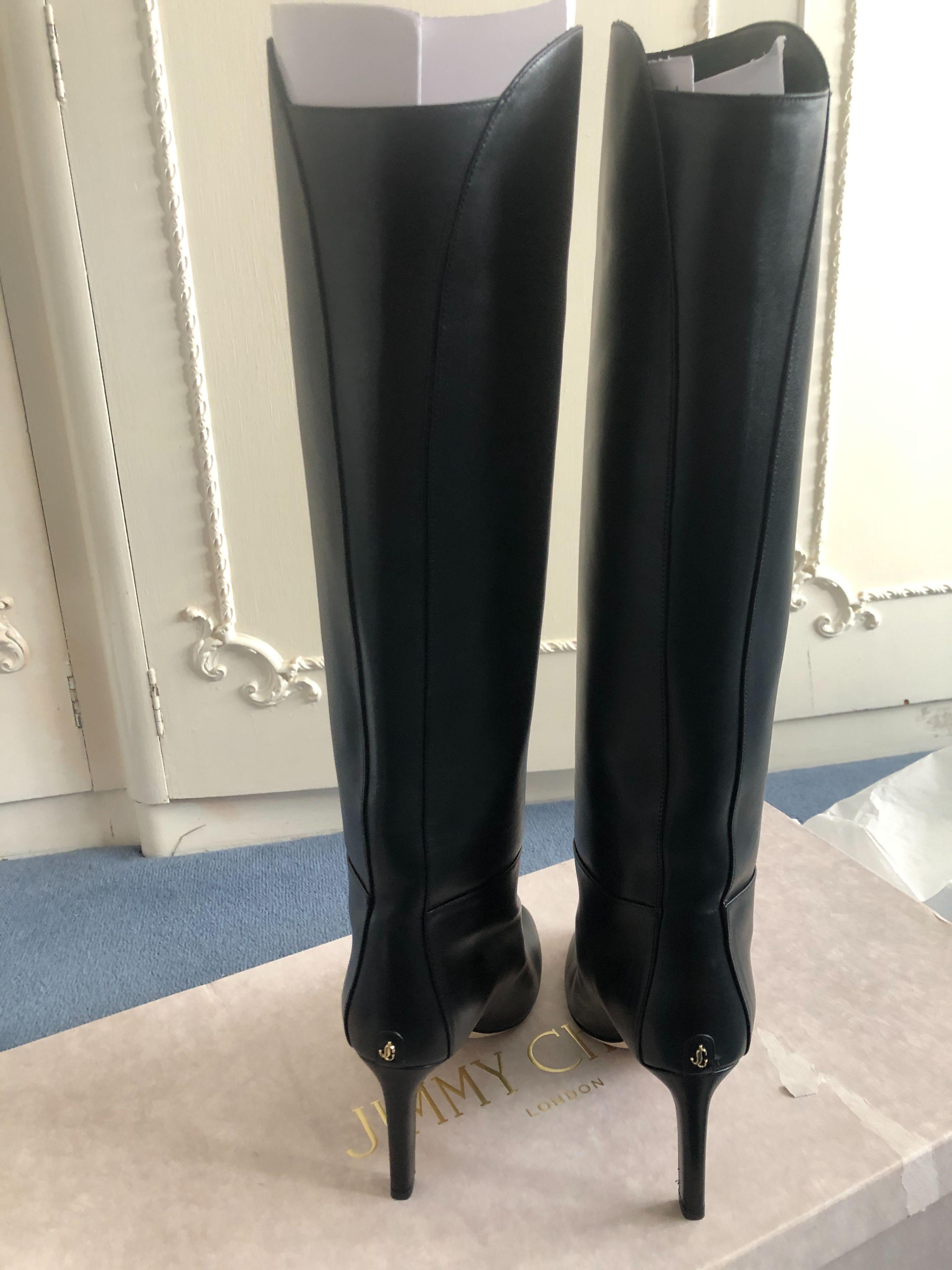 Karter 85 Black Calf Leather Knee-High Boots