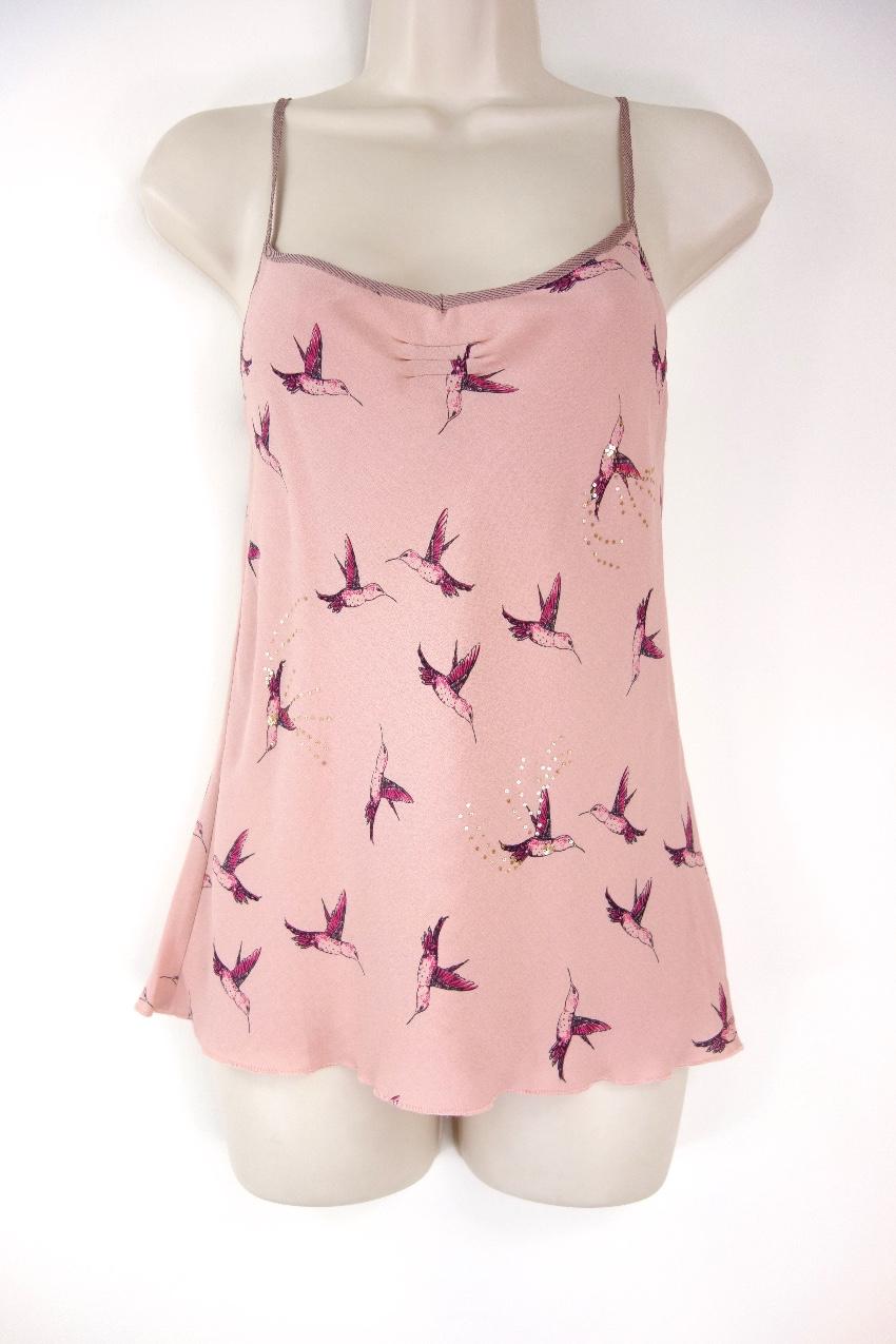 Temperley Pink Hummingbird Silk Top