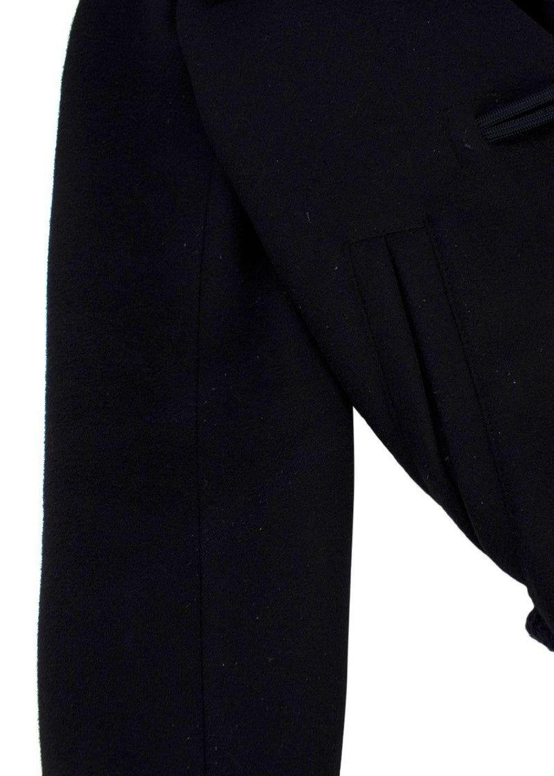 Moncler Navy Cerdus Wool Puffer Coat