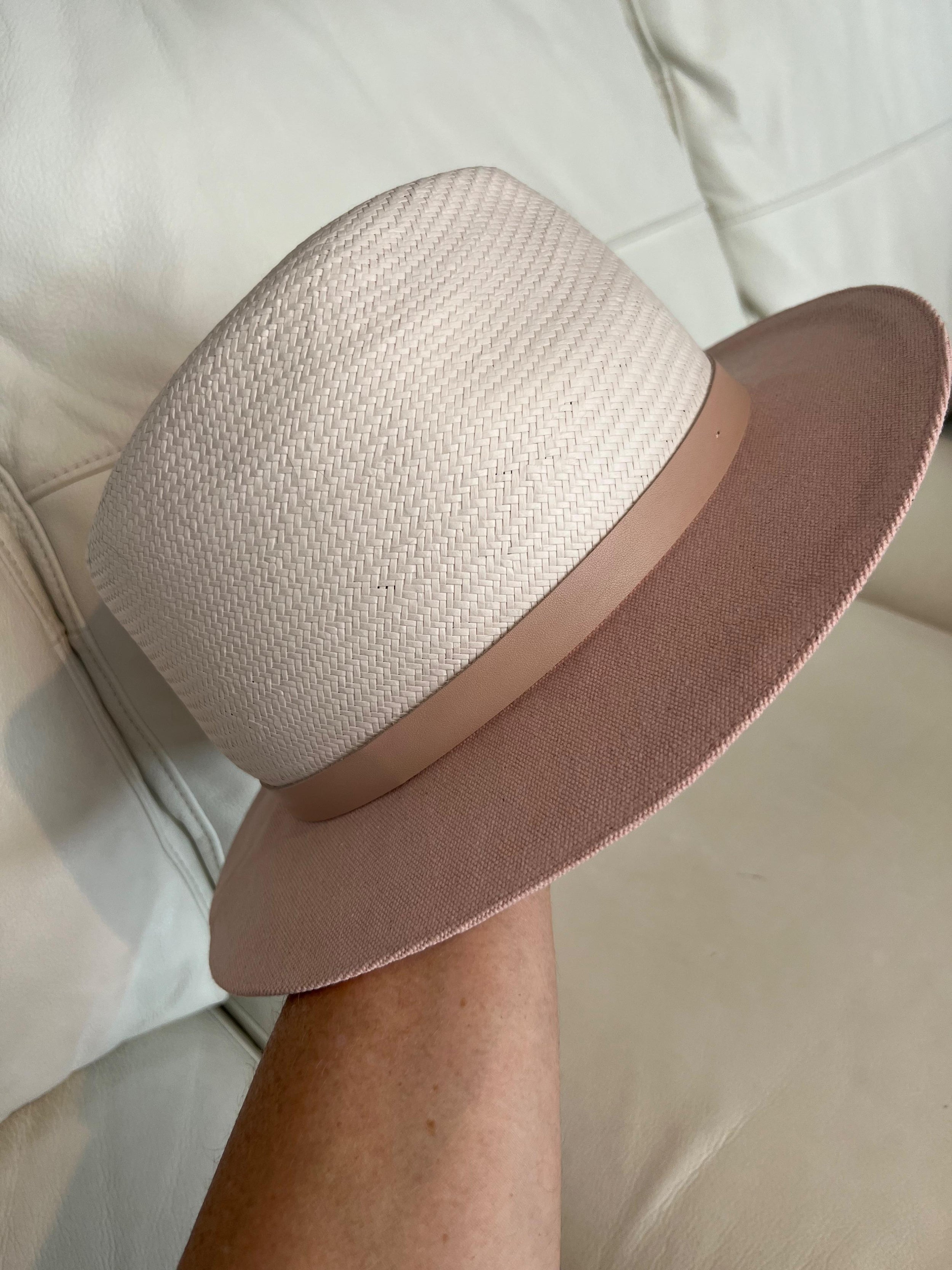 Raffia & pink cotton Playa straw hat