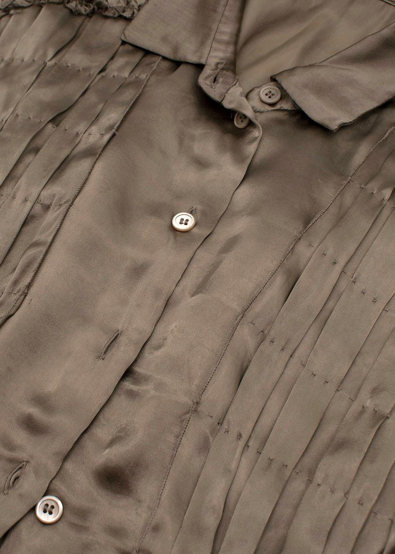 Pleated Silk Sleeveless Top