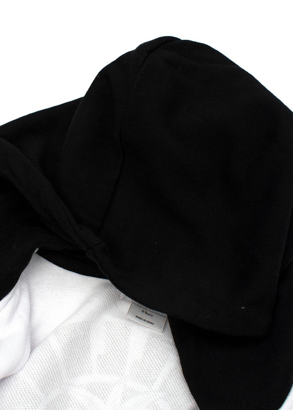 White Zipped Hoodie With Contrasting Yellow And Black Striped Hem and Cuffs