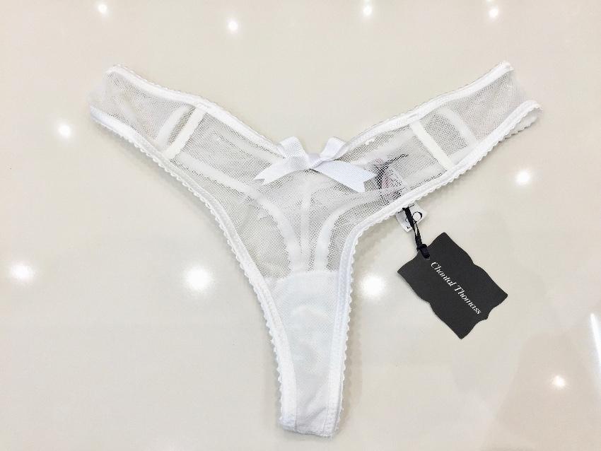 Chantal Thomass Paris White Riviera Pad Corset Bra & Thong Set