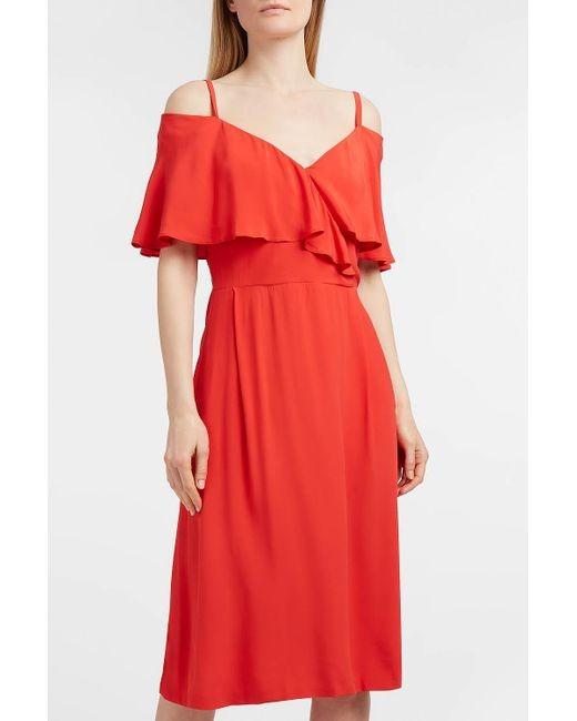 Paul & Joe Severiny Cold-Shoulder Pink Crepe de Chine Dress