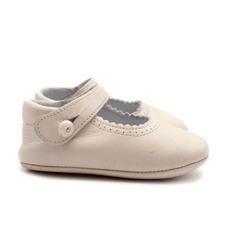 Pepa & Co Ivory Mary Jane Leather Pram Shoes