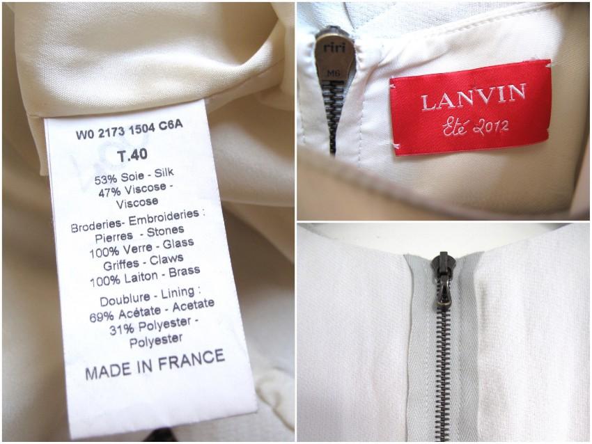 Lanvin Crystal-Embellished Padded Shoulder Dress