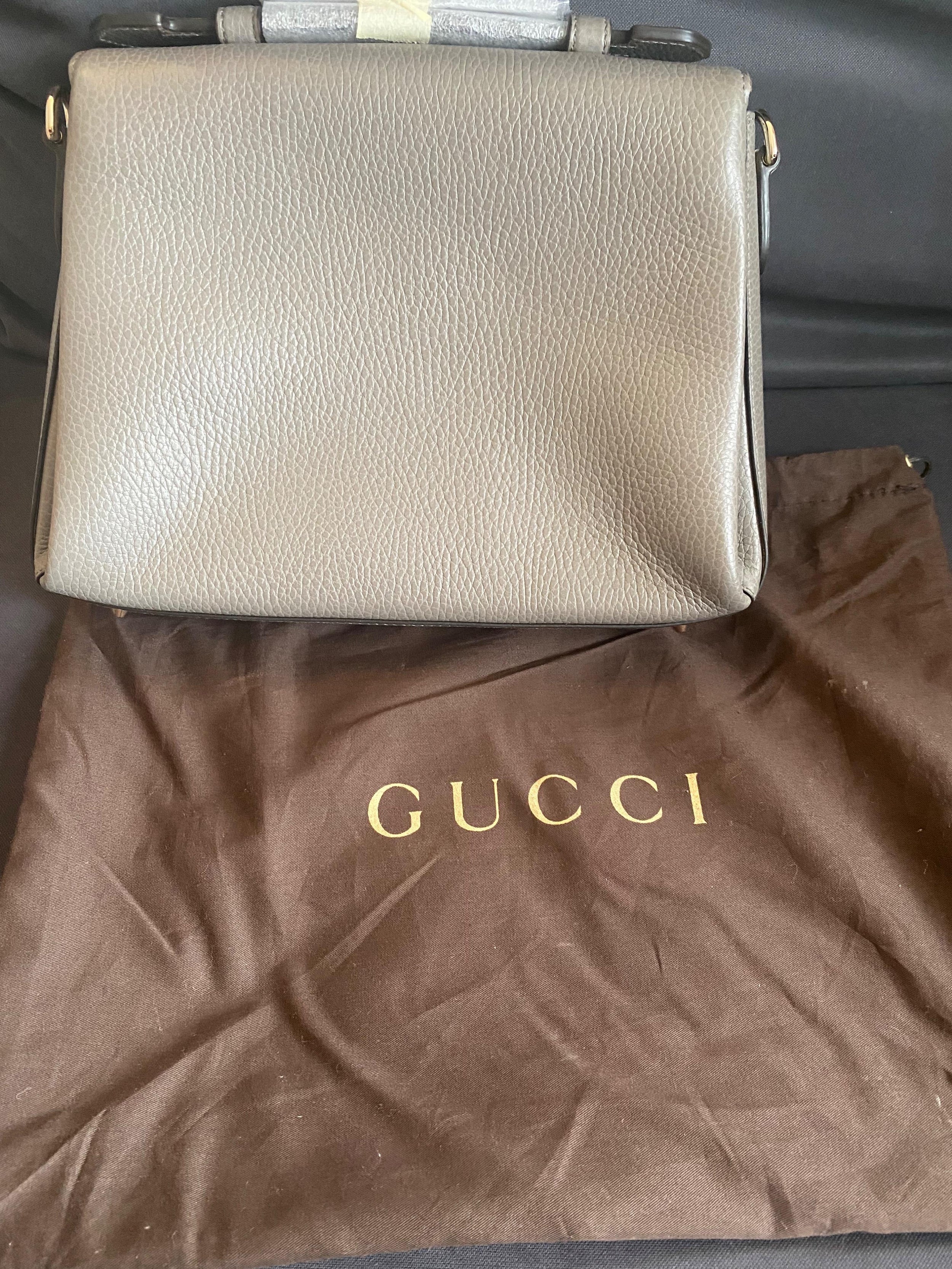 Interlocking G Grey Shoulder Bag