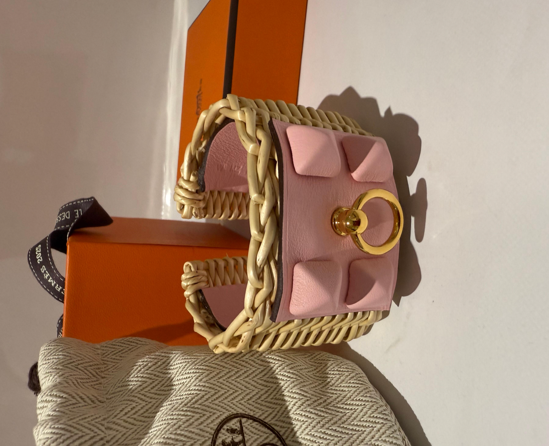 Hermes Pink MedorPicnic Sakura Bracelet