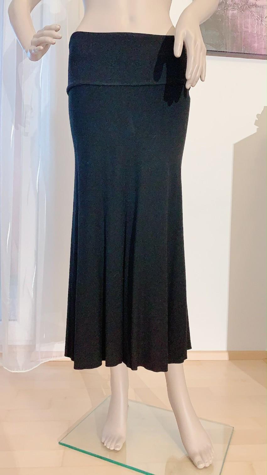 Donna Karan Black Strech Jersey MIdi Skirt
