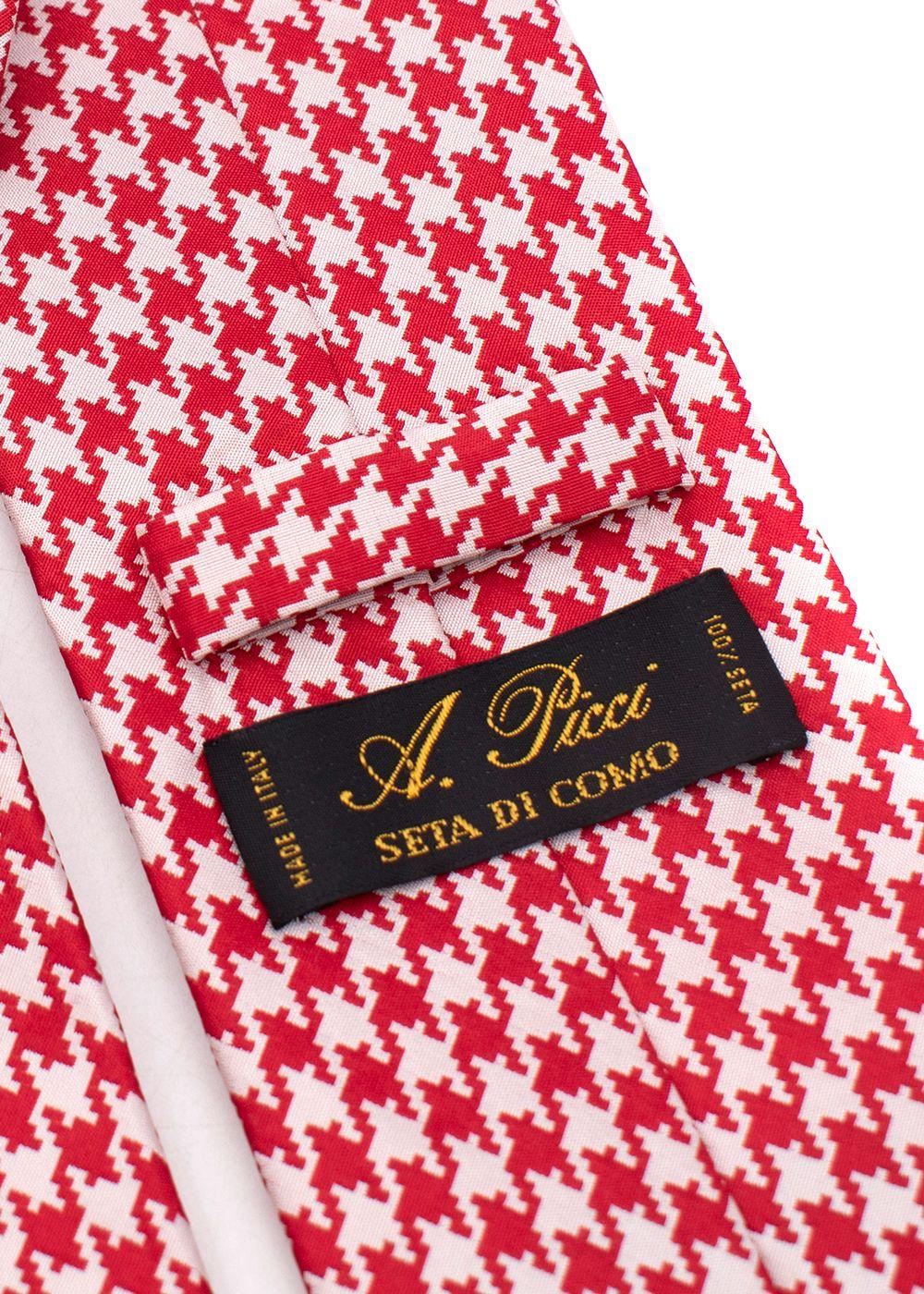 Red & White Houndstooth Tie