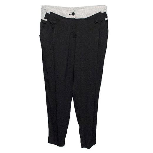Robert Rodriguez Black Silk Blend Trousers with Grey Waist