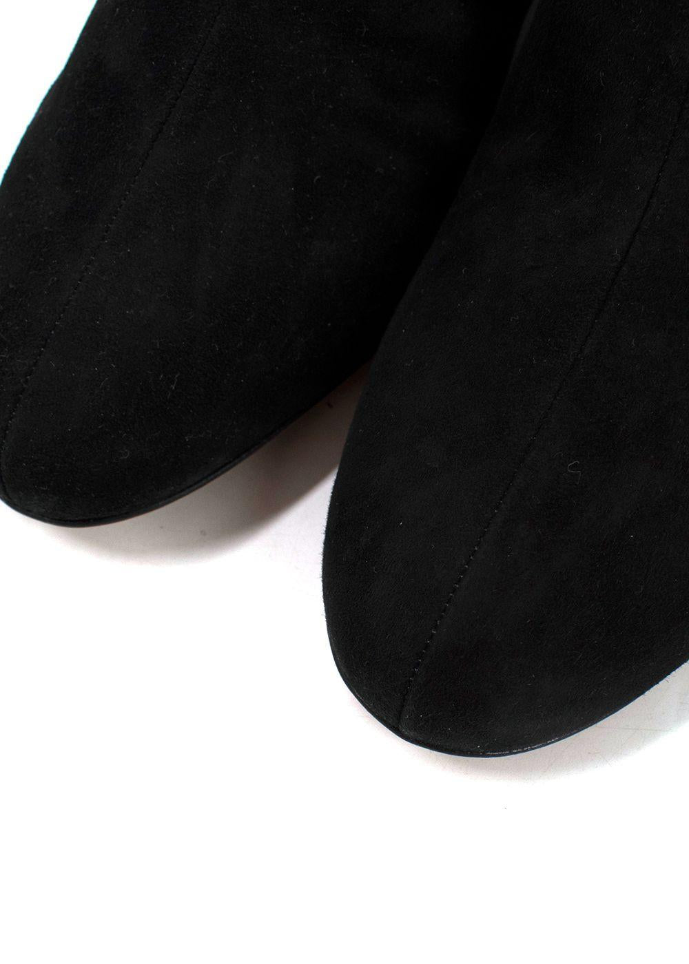 Alaia Black Suede Concealed Wedge Ankle Boots