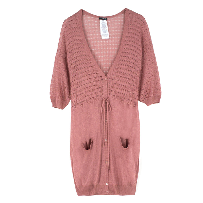 LiuJo Metallic Coral Knit Cardigan