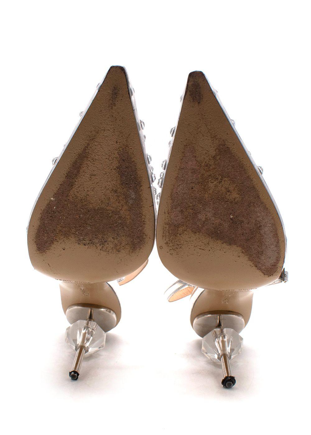 Mach & Mach Perspex Crystal-Embellished Stiletto Pumps
