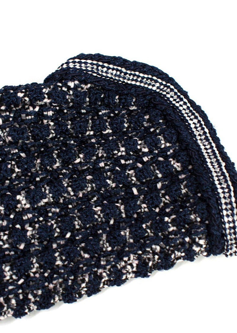 Chanel Navy Cotton Blend Knitted Cardigan