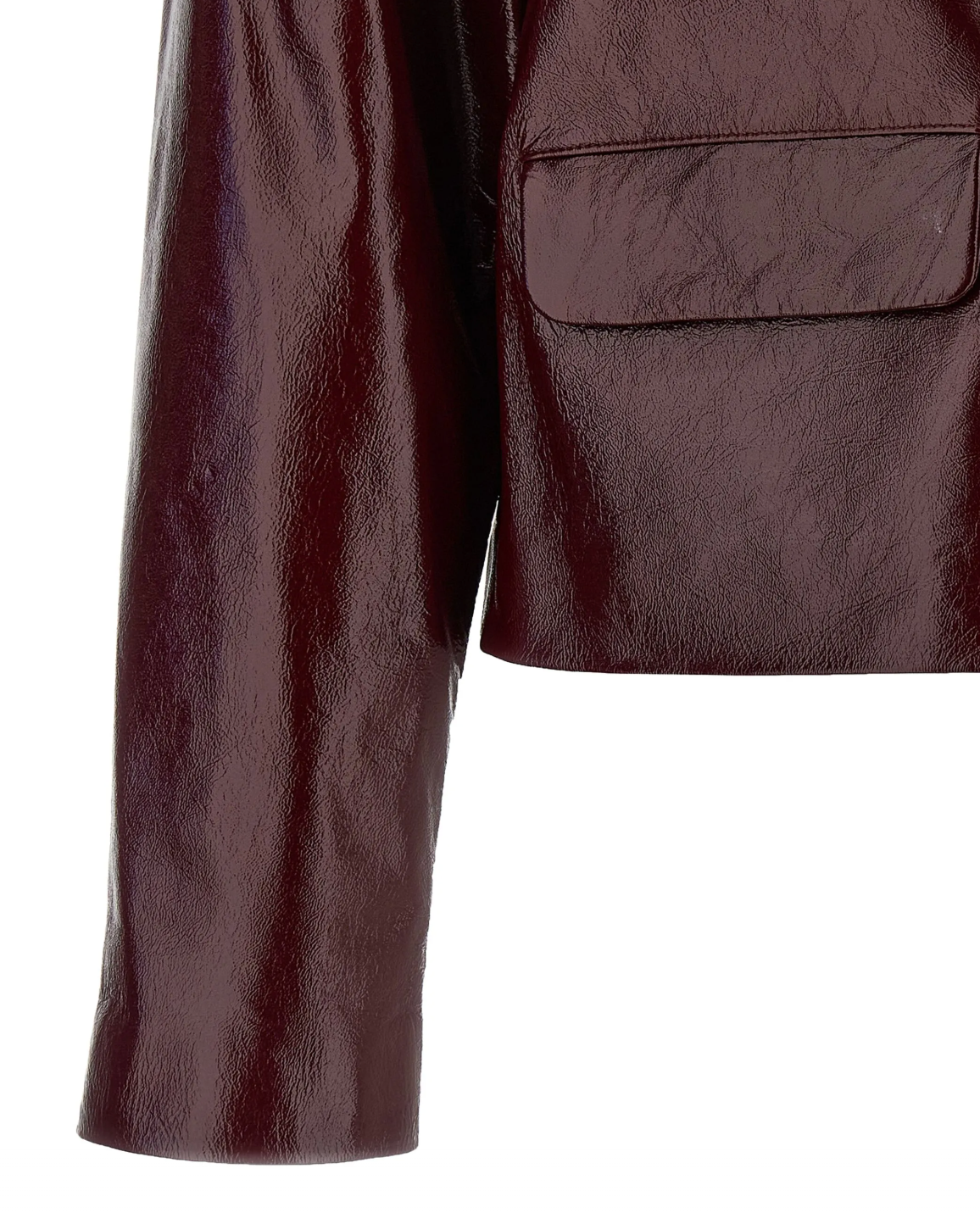 Self-Portrait Cropped Leather Jacket