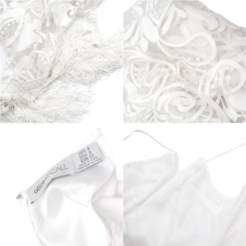 Alice McCall Tattoo Lady White Lace Long Sleeve Dress