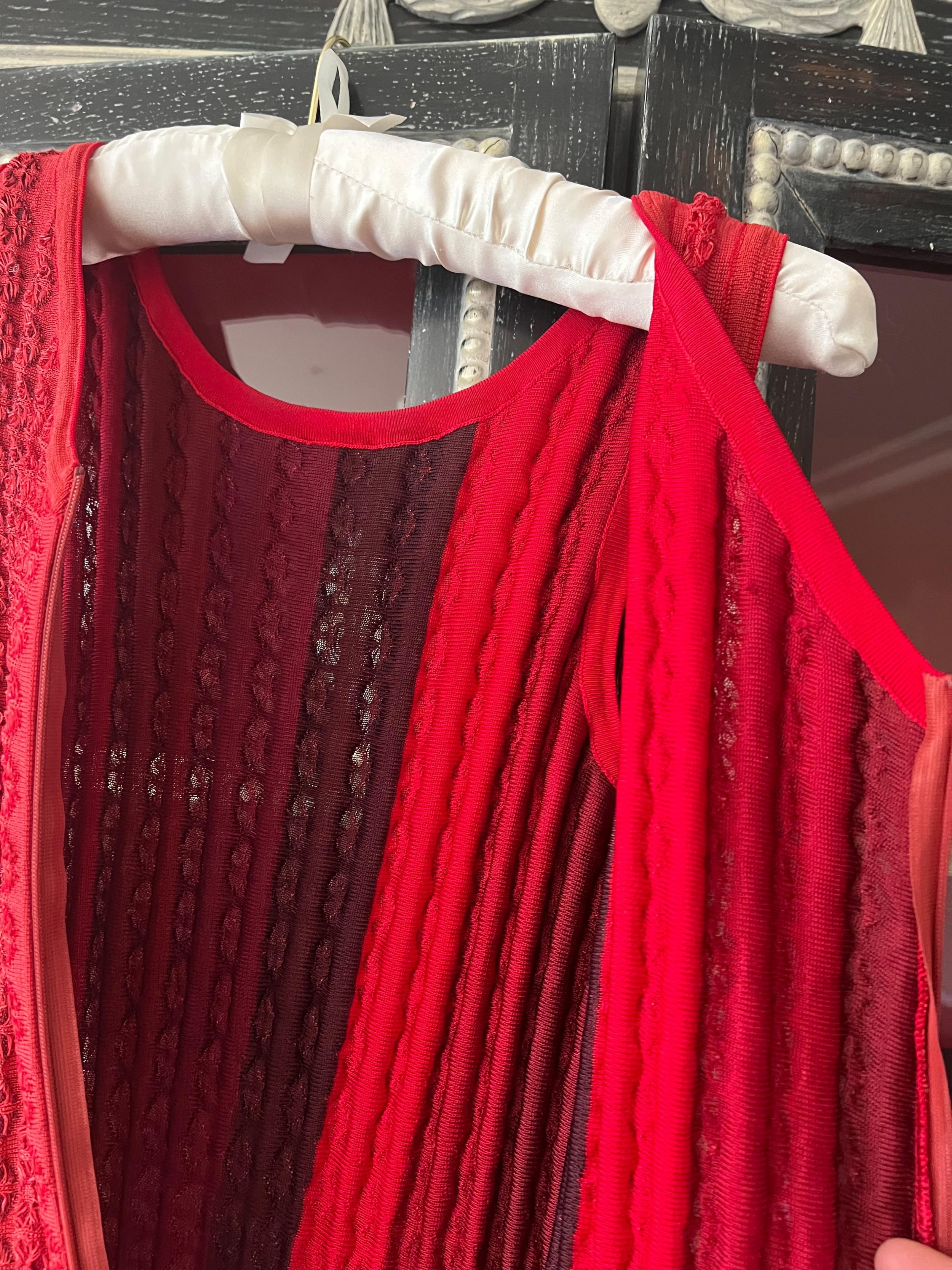 Red Knitted Skater Dress