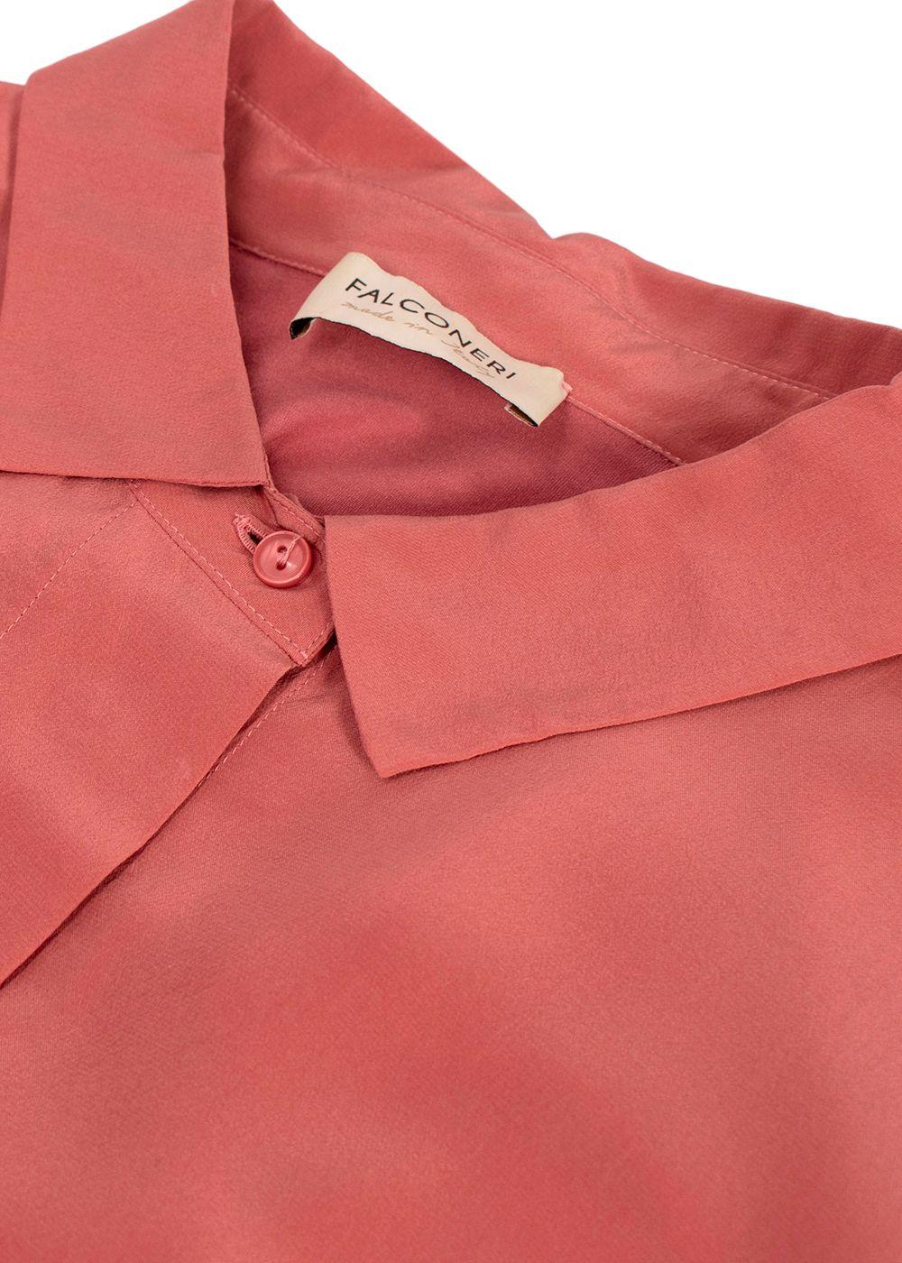 Falconeri Sunset Pink Silk Button Front Shirt