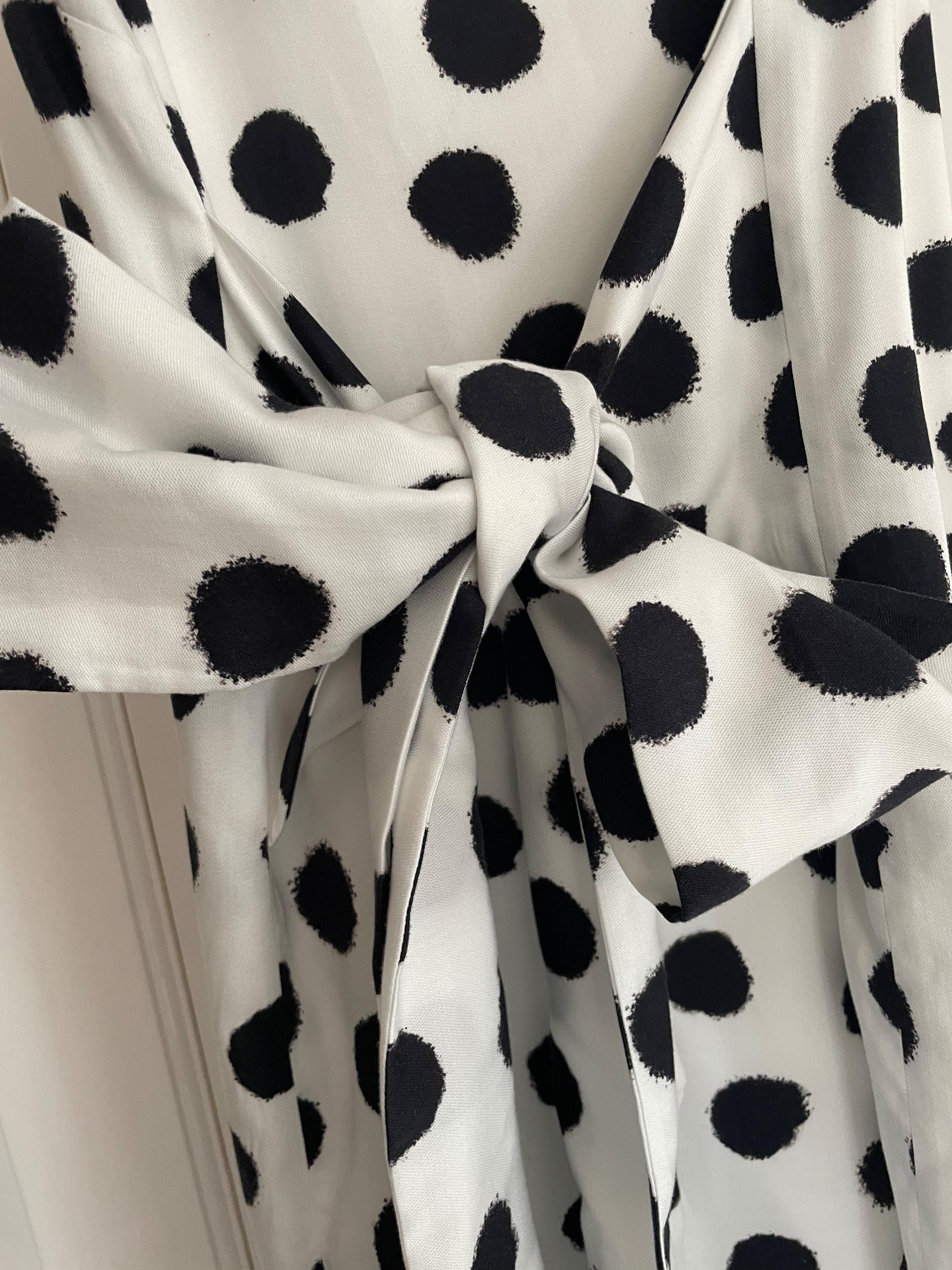 Sleeveless Button Down Spotted Dress