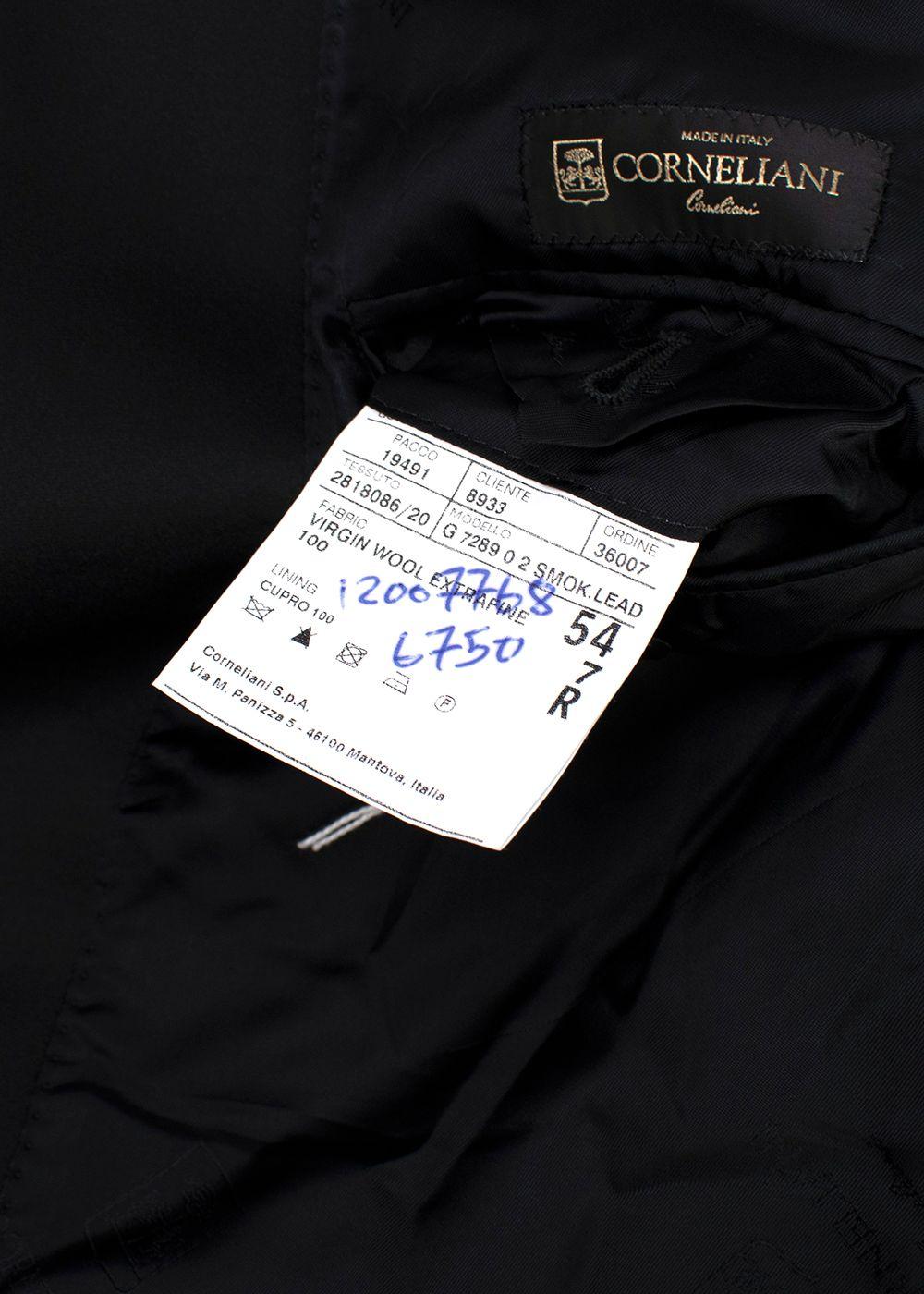 Corneliani Black Extra Fine Wool Single Breasted Suit