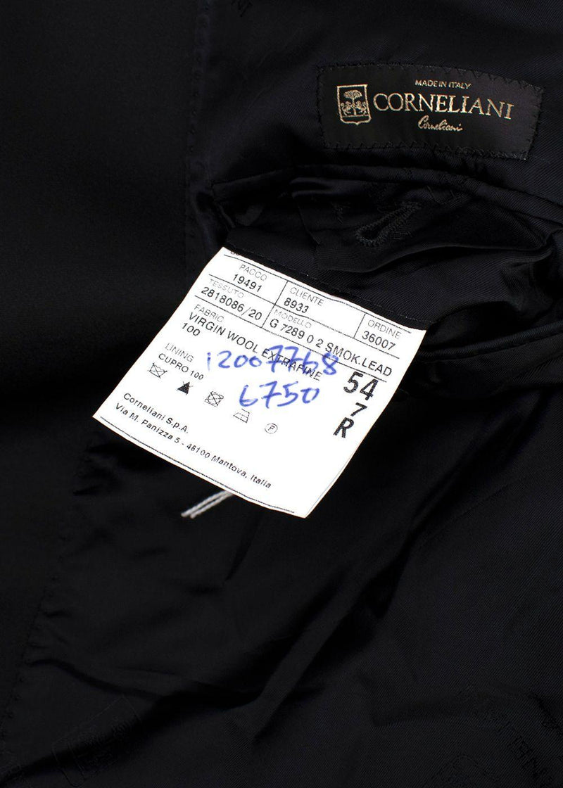 Corneliani Black Extra Fine Wool Single Breasted Suit