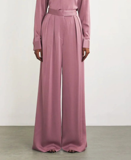 Alex Perry  Satin Crepe Wide-Leg Trousers