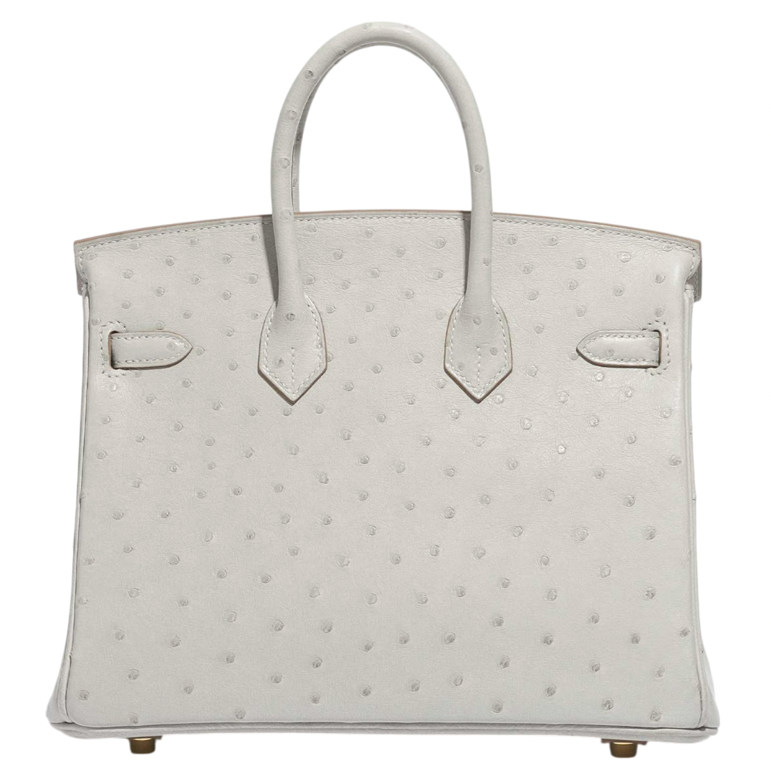 Hermès HSS Autruche Gris Perle Birkin 25 With Gold-tone Hardware