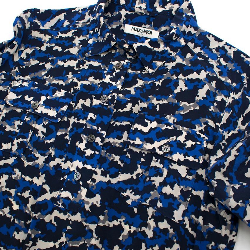 Max & Moi Camouflage Print Silk Short Dress