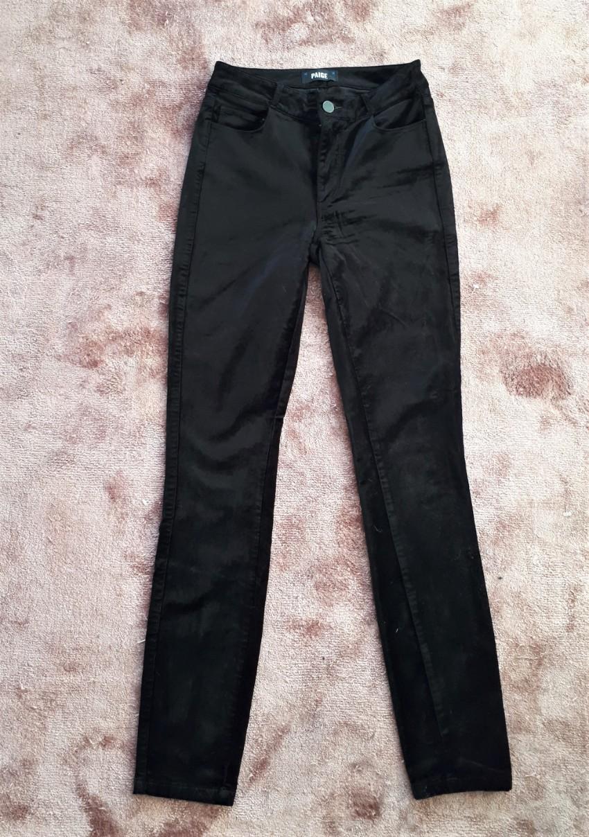 Paige Black Velvet Hoxton Ultra Skinny Pants