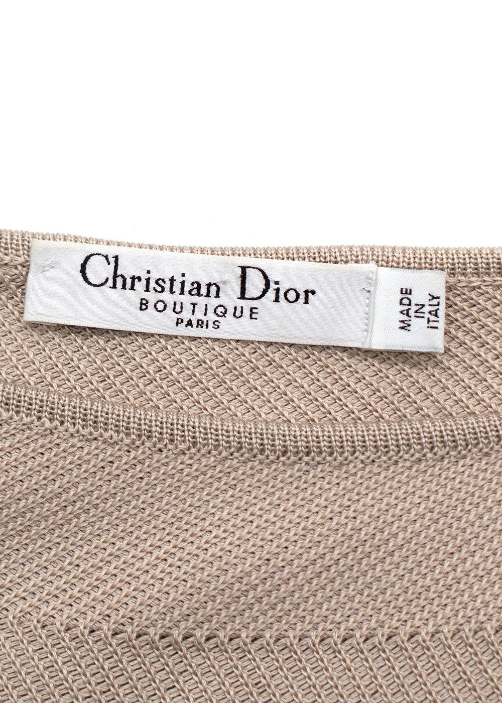 Christian Dior Beige Boutique Woven Silk Knitted Dress