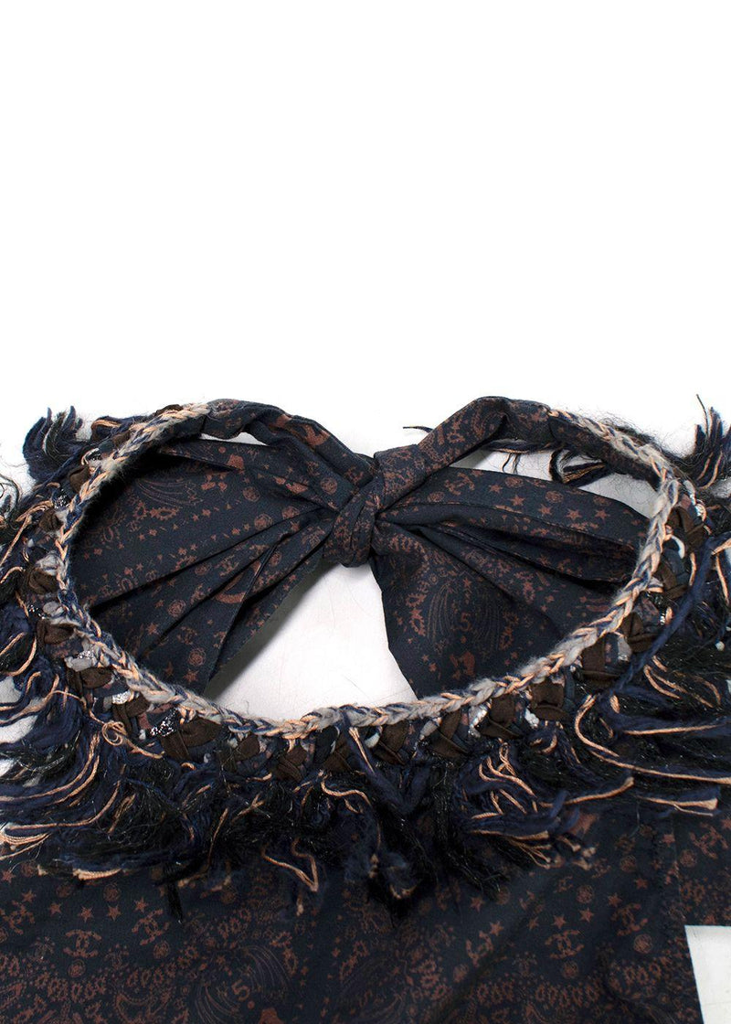 Chanel Fringed CC Paisley Print Halterneck Dress